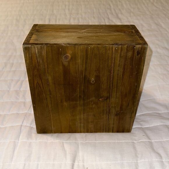 Vintage Handmade Brown Four Wine Bottle Storage Caddy - Picture 7 of 8